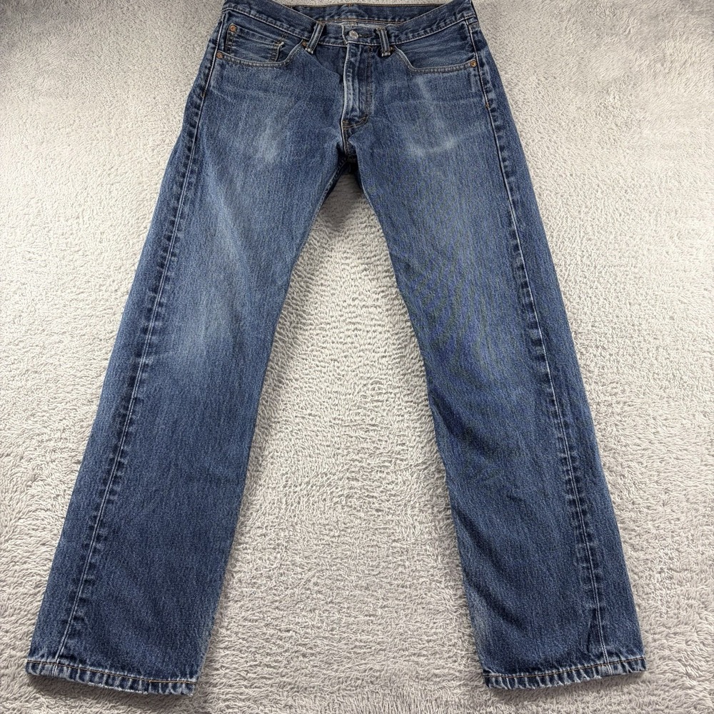 Levi 505 Jeans Mens 33x32 (Fits 30x30) Dark Wash Faded Wallet Fade Phone Fade